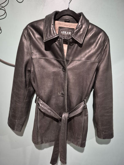 Black Adler Leather Jacket, M