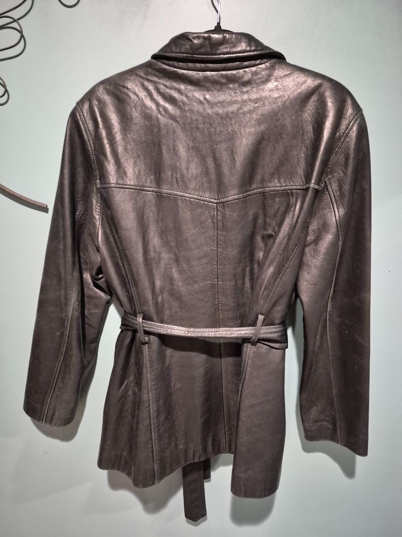 Black Adler Leather Jacket, M