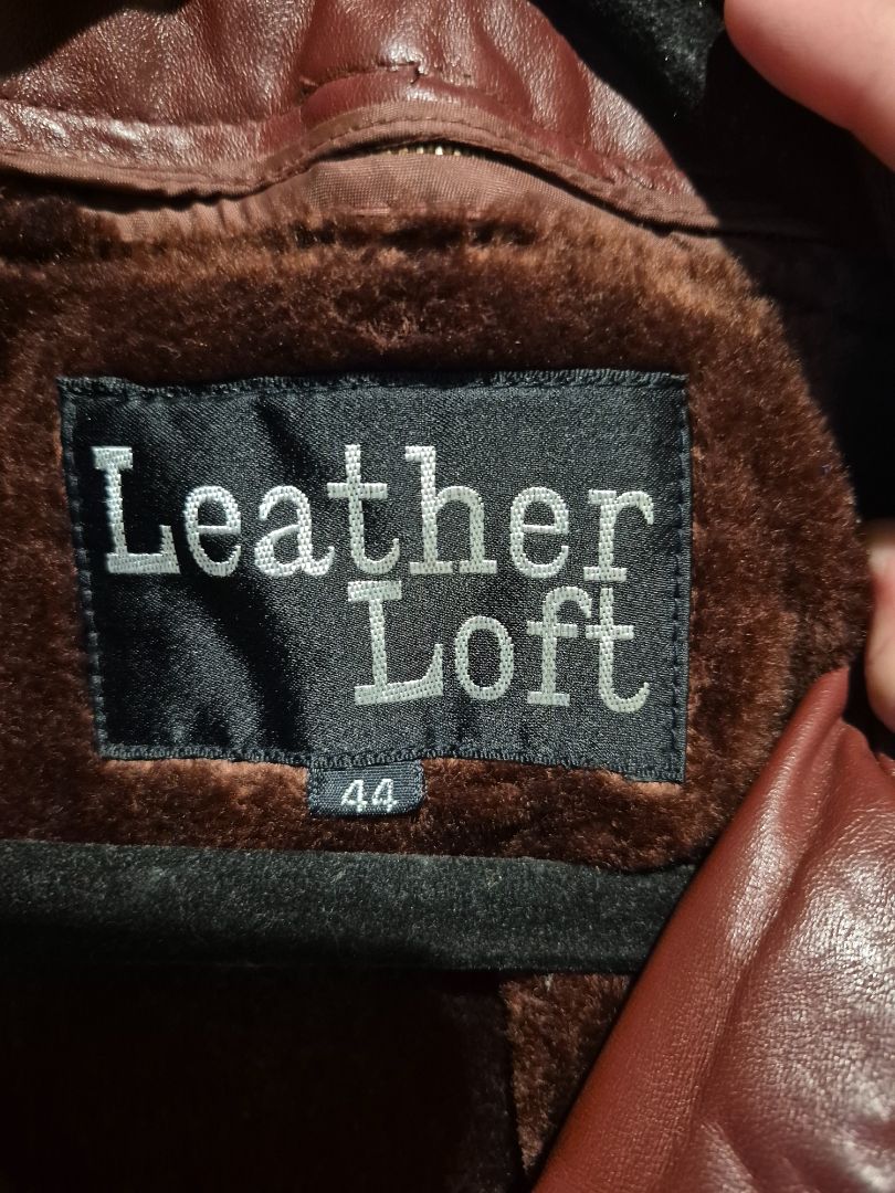 Burgandy Leather Loft Jacket w/removable faux fur liner, 44