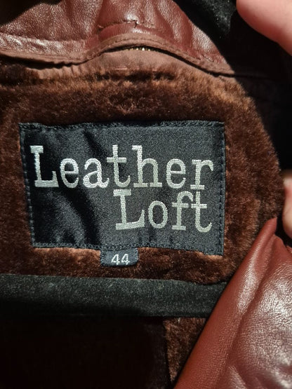 Burgandy Leather Loft Jacket w/removable faux fur liner, 44
