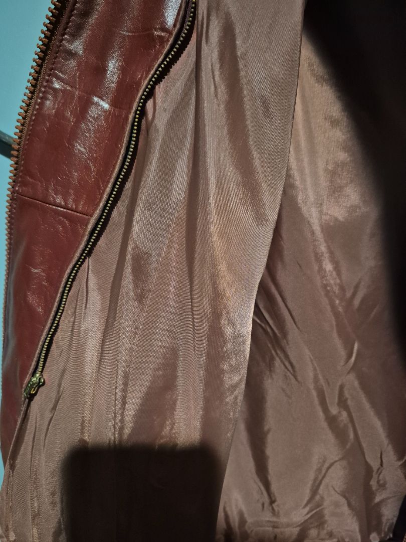 Burgandy Leather Loft Jacket w/removable faux fur liner, 44