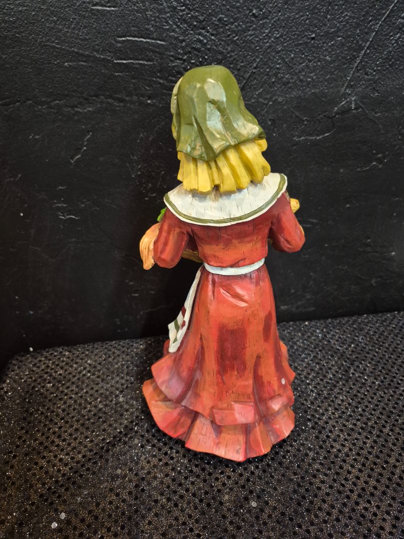 Pacific Rim Cubist Thanksgiving Woman Fall Harvest Figurine, 11.5"
