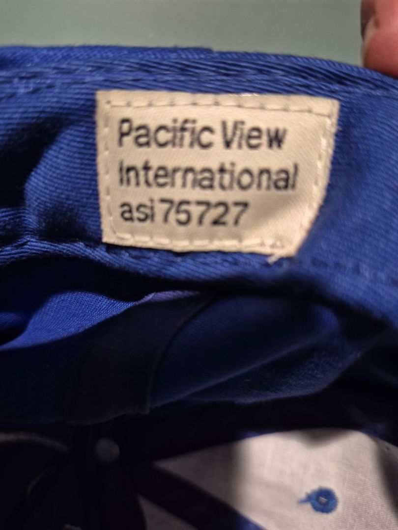 Blue  Pacific View Bass Fly Fishing Ball Cap