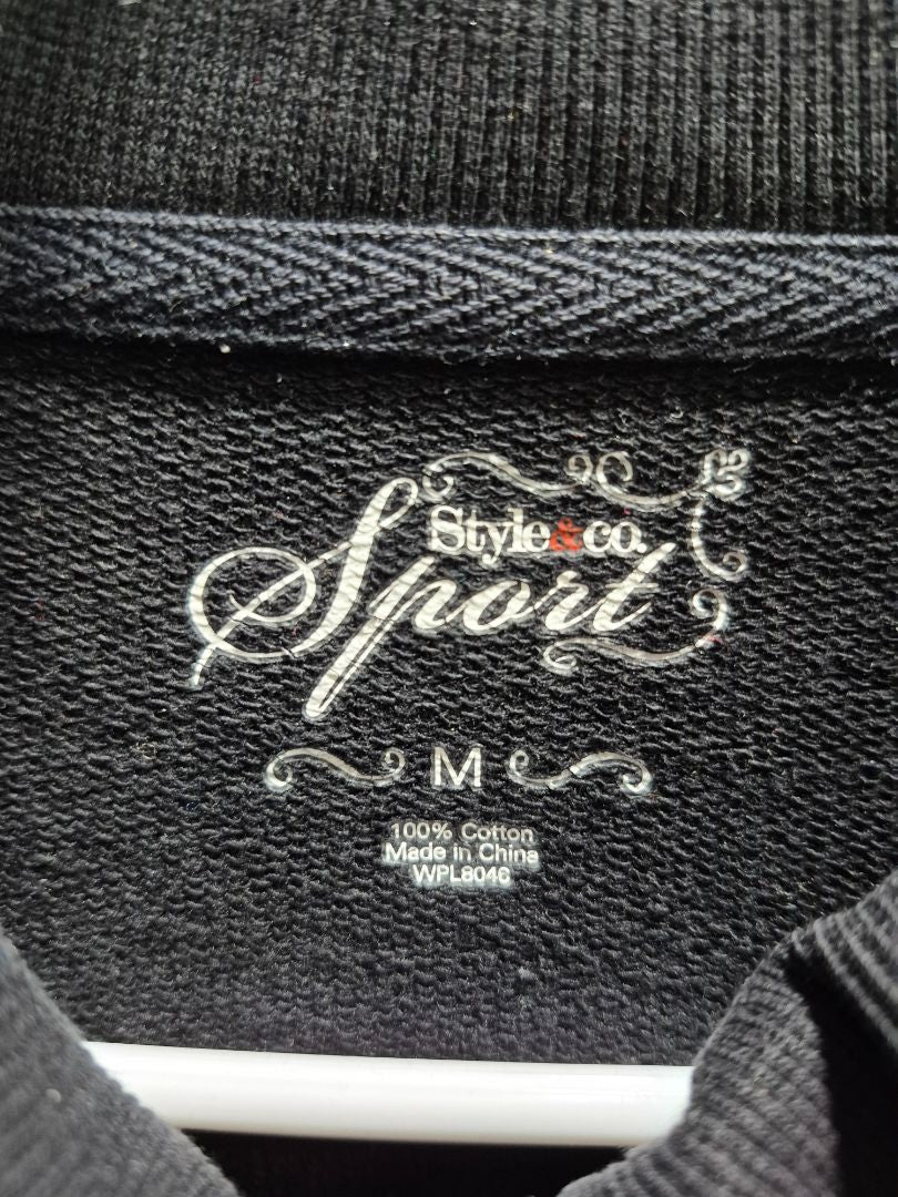 Black Style & Co. Sport 3/4 Sleeve Jacket, M