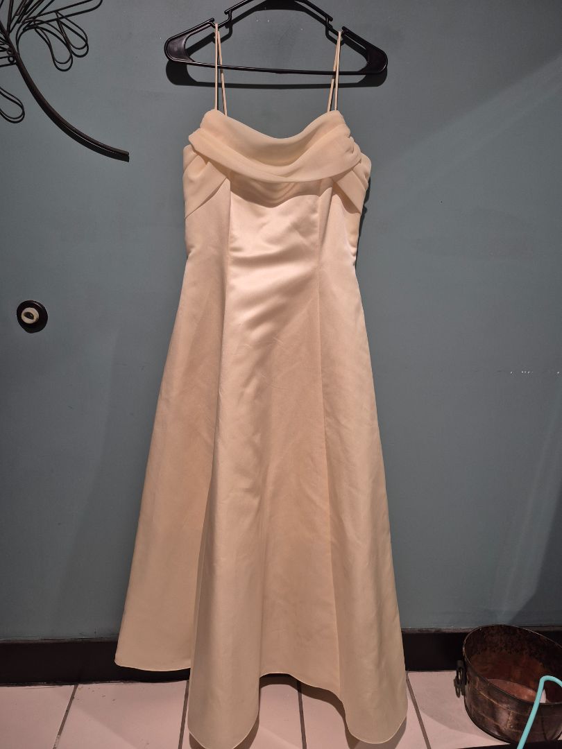 Michaelangelo Formal Yellow Satin Sleeveless Dress, 8