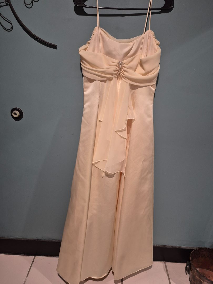Michaelangelo Formal Yellow Satin Sleeveless Dress, 8