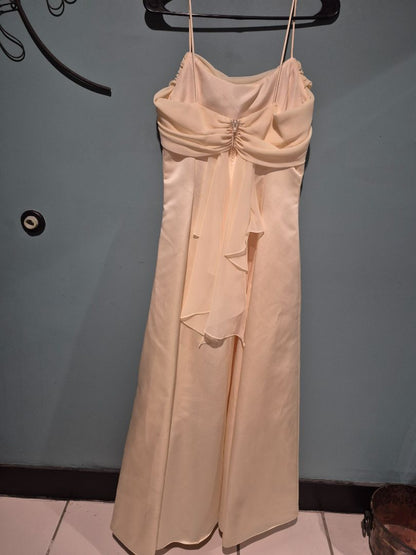 Michaelangelo Formal Yellow Satin Sleeveless Dress, 8