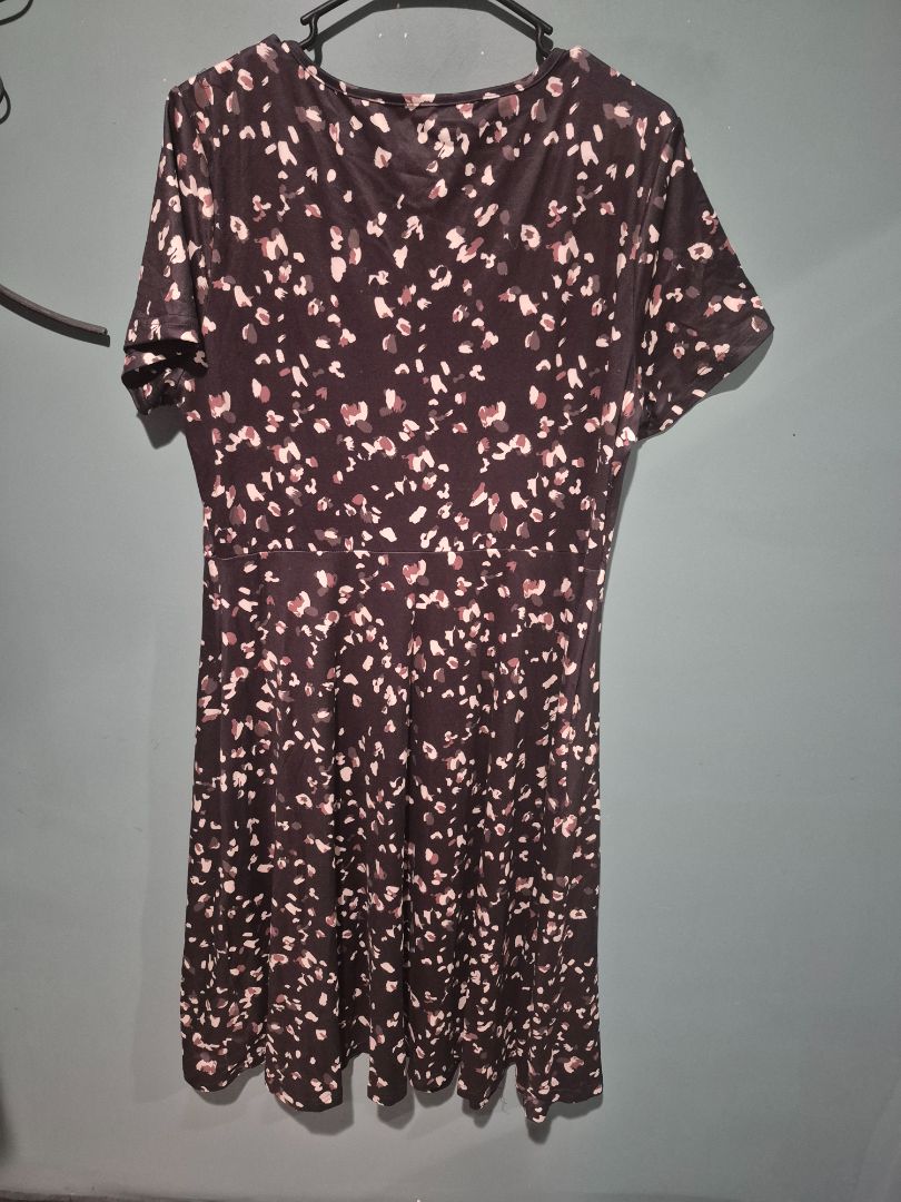 Black Animal Print Shein Dress, XL