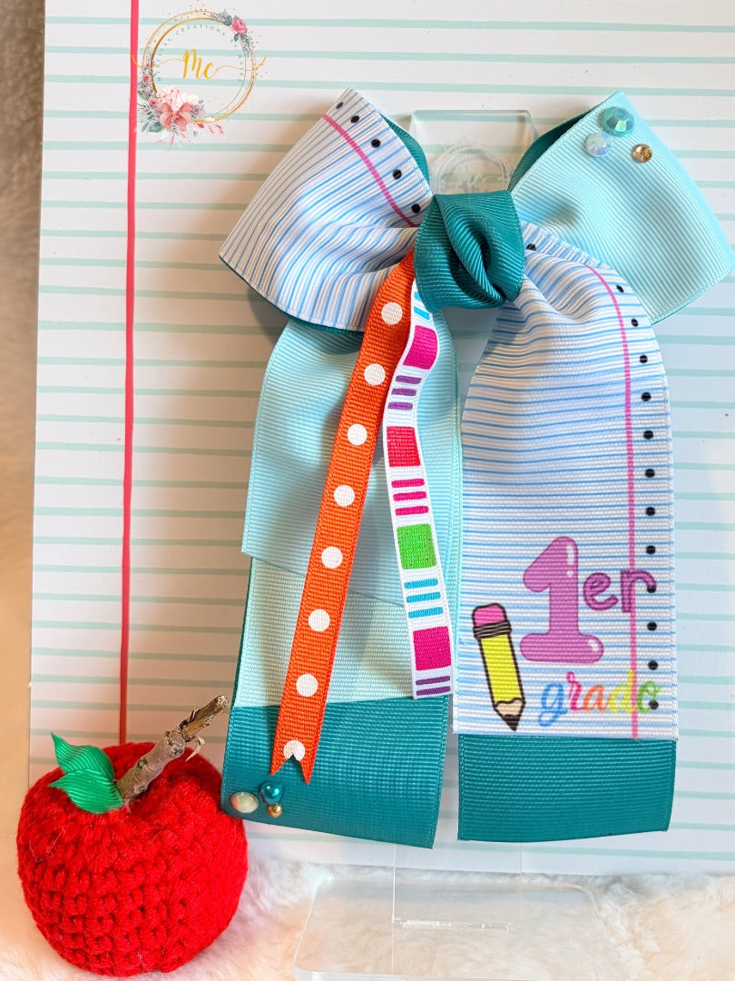 1st grade 3” ribbon school bow