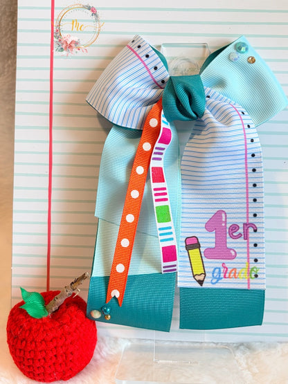 1st grade 3” ribbon school bow