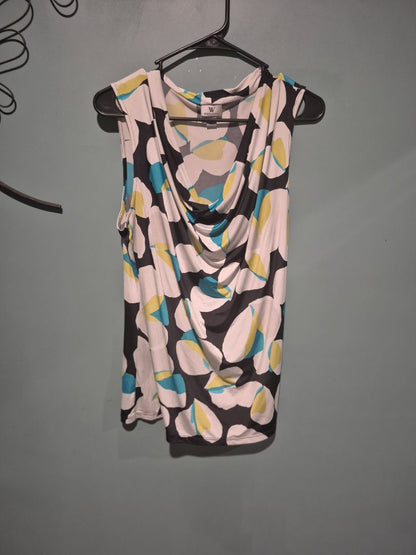 Teal & Lime Print Worthington Blouse