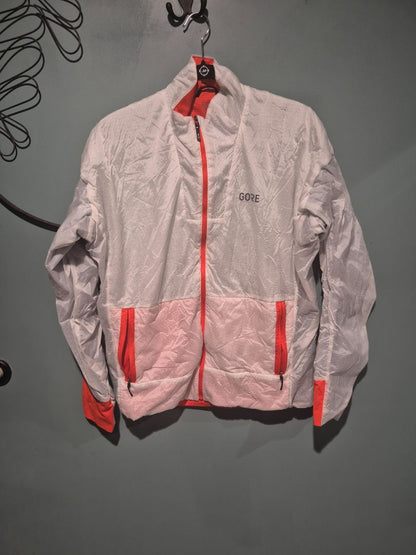 White & Orange Gore Windbreaker Jacket, L