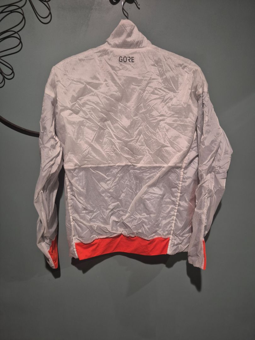 White & Orange Gore Windbreaker Jacket, L