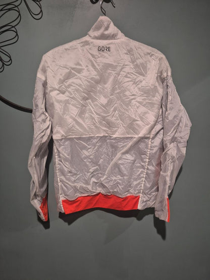 White & Orange Gore Windbreaker Jacket, L