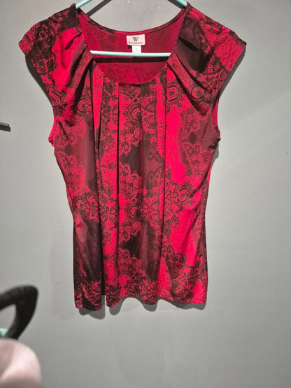 Red w/black Worthington Blouse, LG