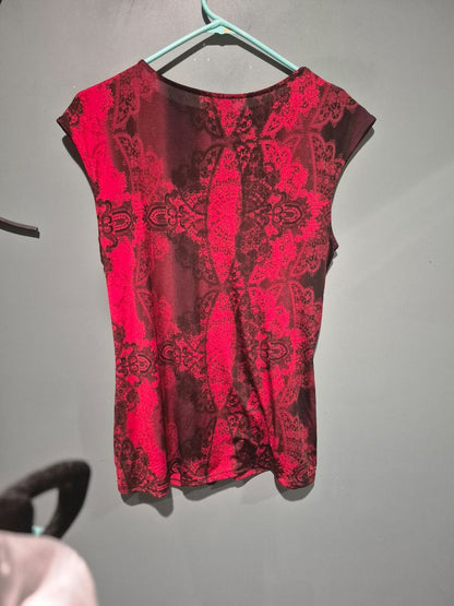 Red w/black Worthington Blouse, LG