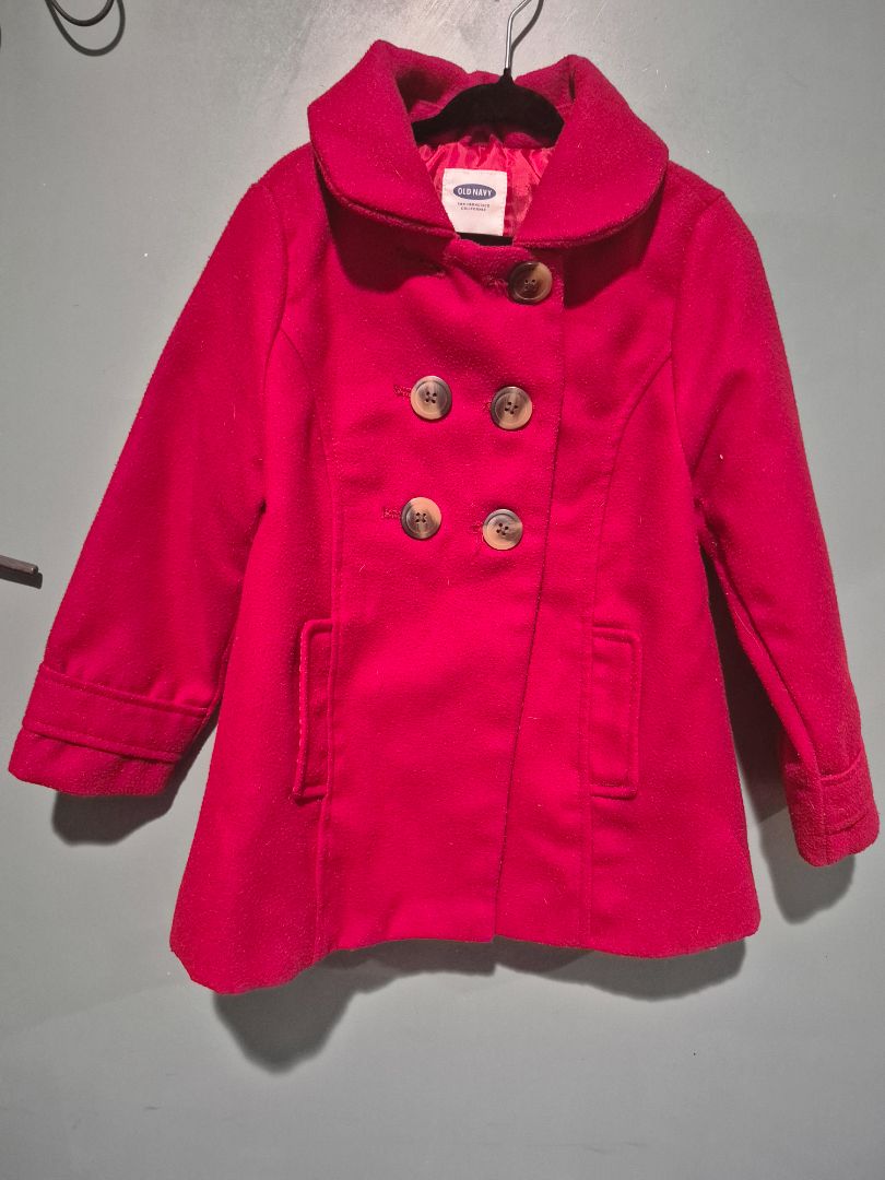 Red Old Navy Double-Breasted Peacoat, 5T