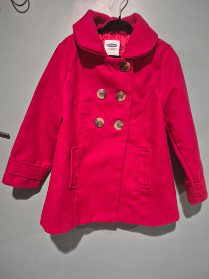 Red Old Navy Double-Breasted Peacoat, 5T