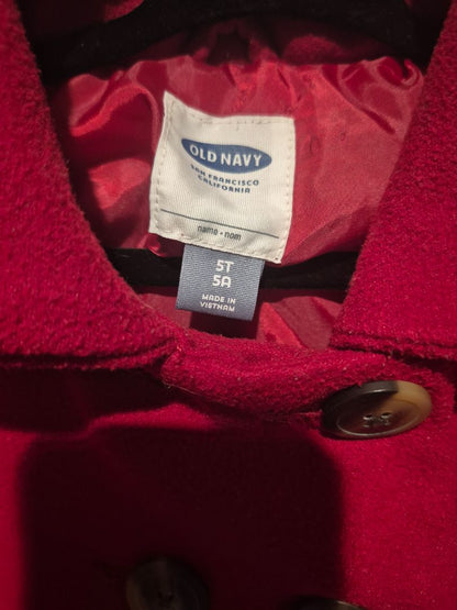 Red Old Navy Double-Breasted Peacoat, 5T