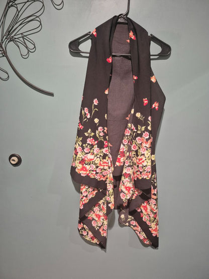 Black floral  Vest wrap