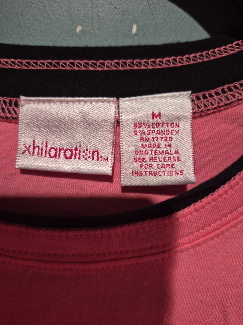 Pink, Black Trim Xhilaration Long Sleeved T-Shirt, New w/Tags, M