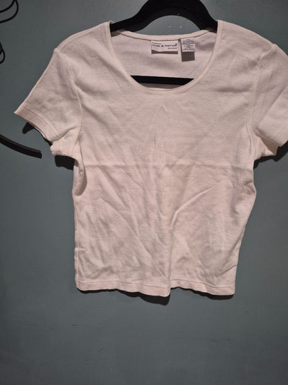 Croft & Barrow White Stretch Knit Top (sz PM)