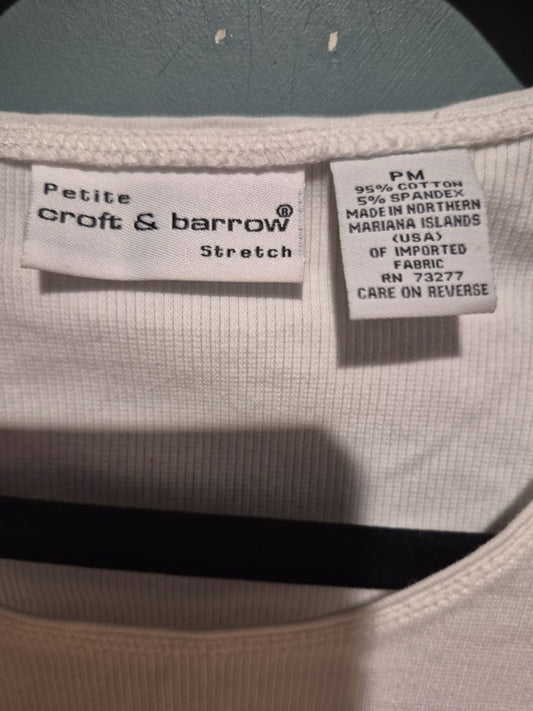 Croft & Barrow White Stretch Knit Top (sz PM)