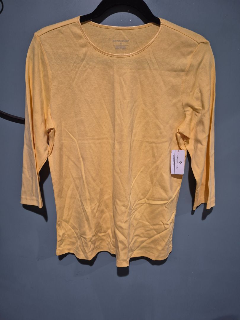 Christopher & Banks Yellow 3/4 sleeve Top (sz M)