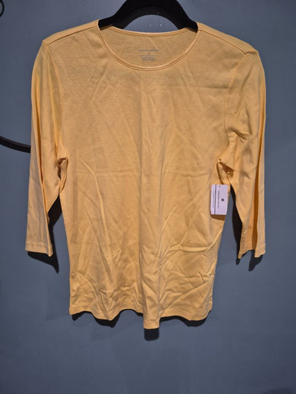 Christopher & Banks Yellow 3/4 sleeve Top (sz M)