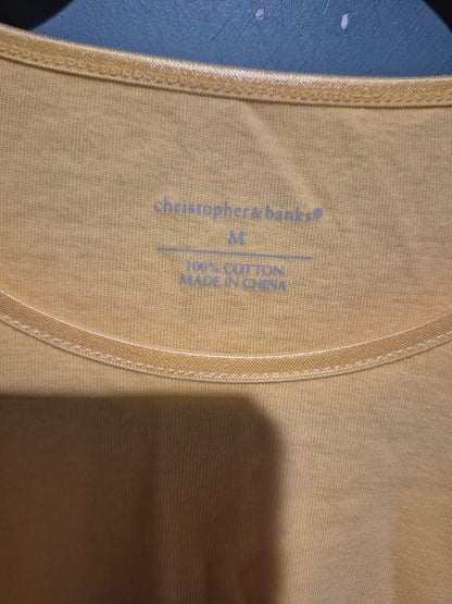 Christopher & Banks Yellow 3/4 sleeve Top (sz M)
