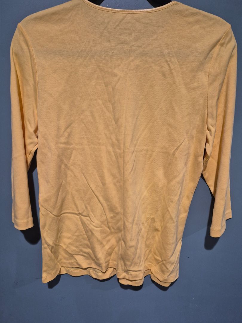 Christopher & Banks Yellow 3/4 sleeve Top (sz M)