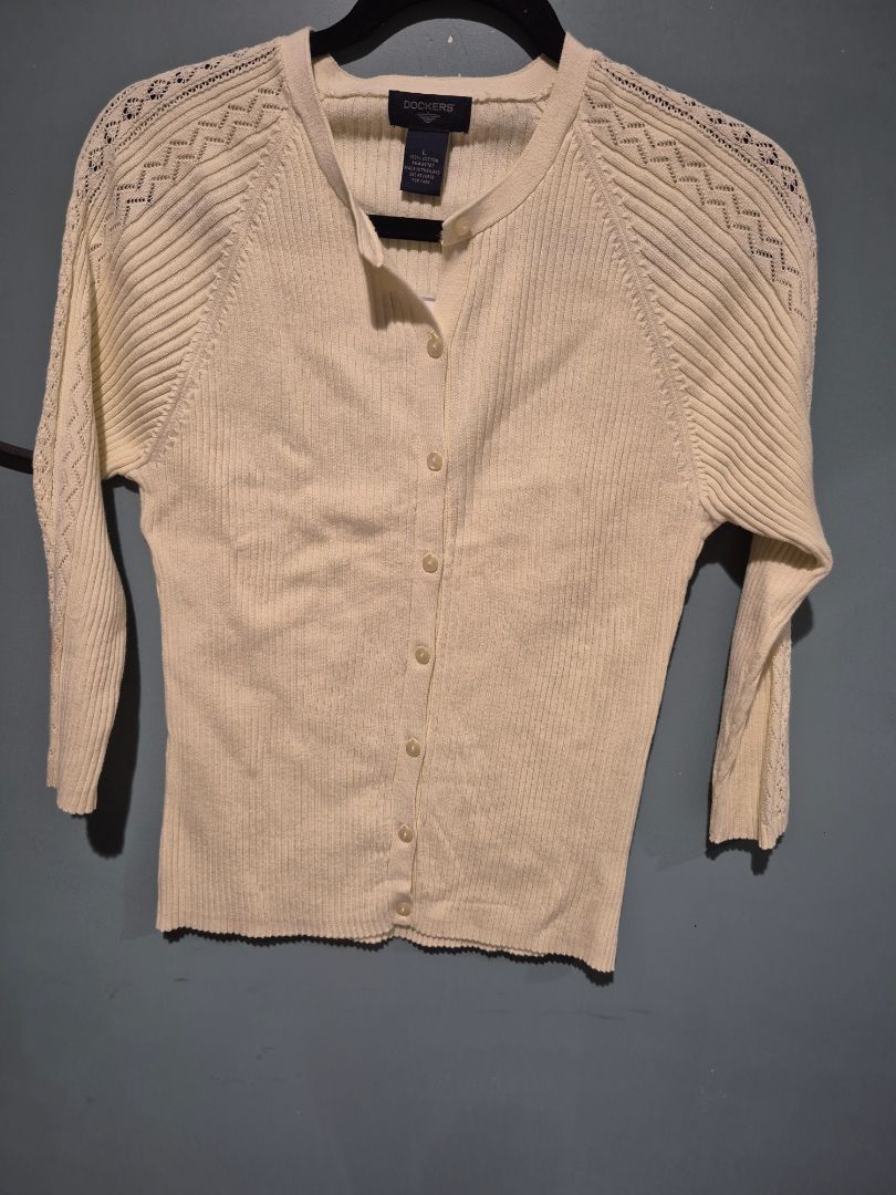 Dockers Women's Yellow Cardigan (sz L)