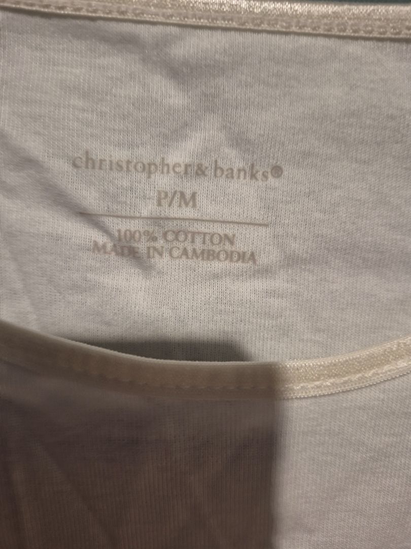 Christopher & Banks Long sleeve White Shirt (sz P/M)