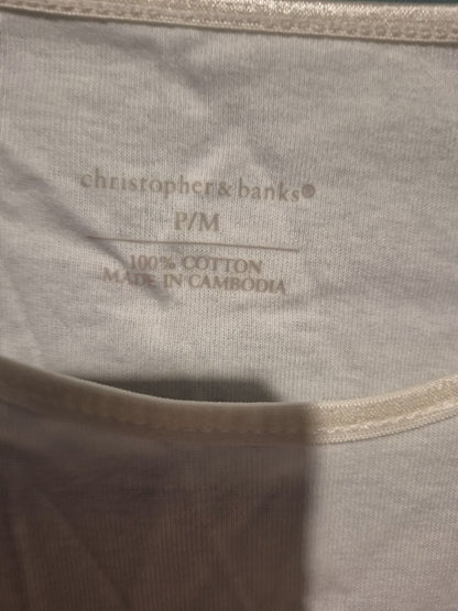 Christopher & Banks Long sleeve White Shirt (sz P/M)