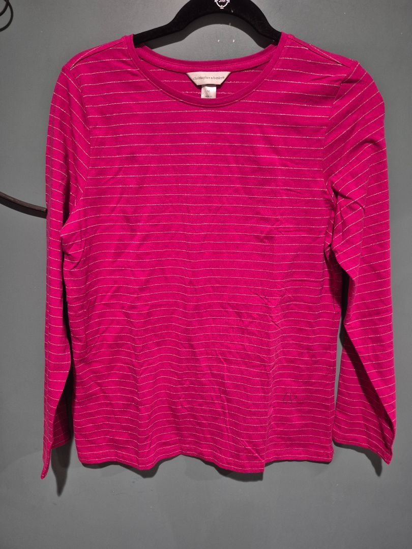 Pink Stripped Christopher & Banks Long Sleeved T-Shirt, New w/Tags, M