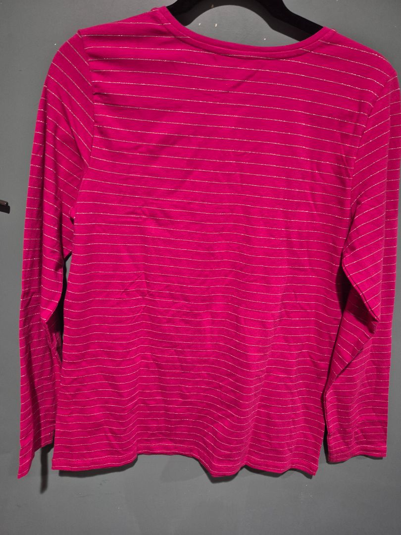 Pink Stripped Christopher & Banks Long Sleeved T-Shirt, New w/Tags, M