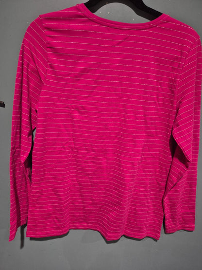 Pink Stripped Christopher & Banks Long Sleeved T-Shirt, New w/Tags, M