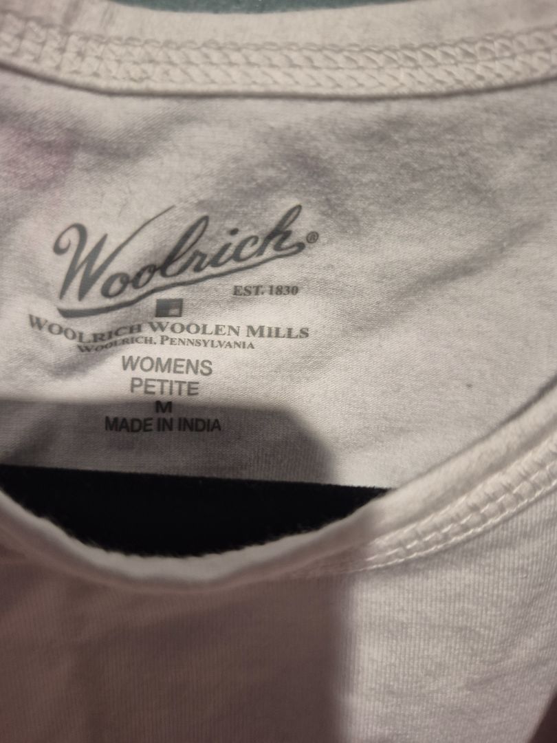 White Woolrich Long Sleeved T-Shirt, New w/Tags, Petite M