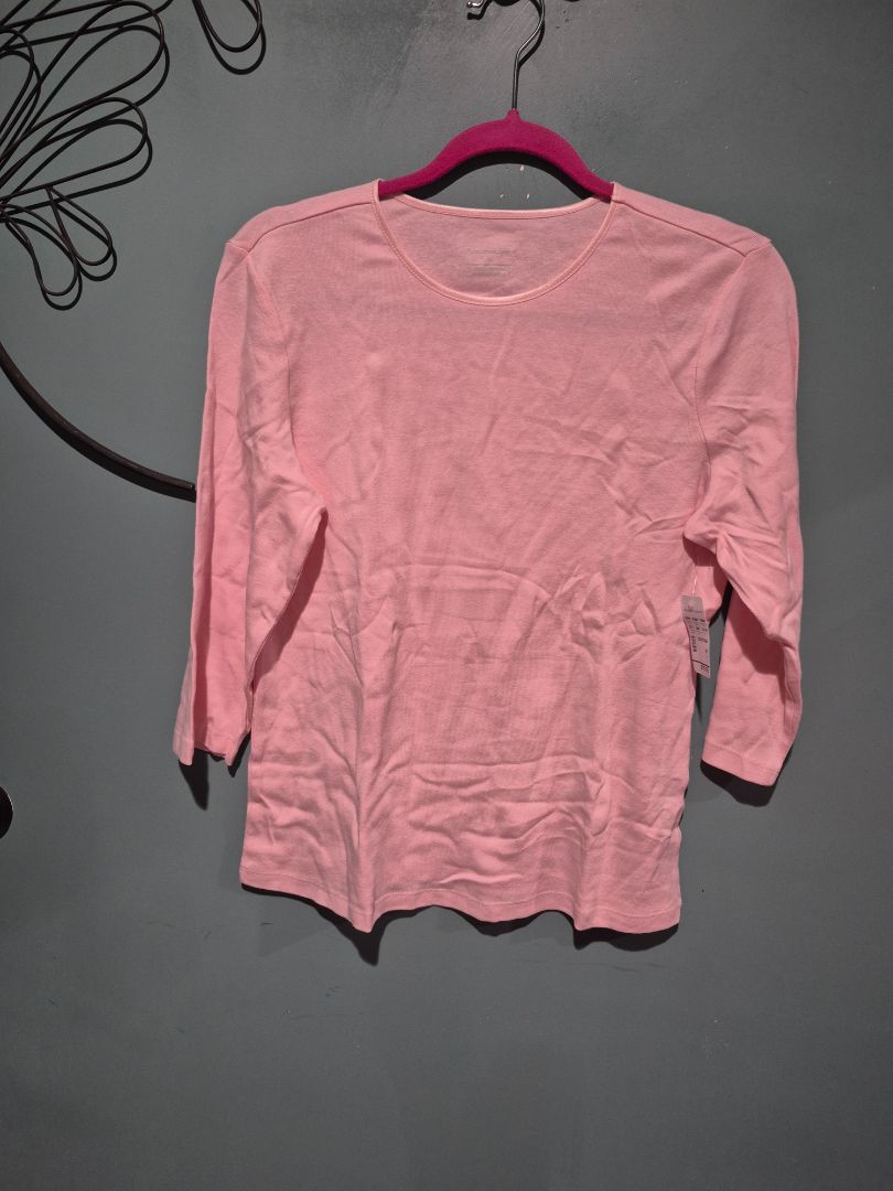 Pink Christopher & Banks 3/4 Sleeve Cotton Shirt, New w/Tags, M