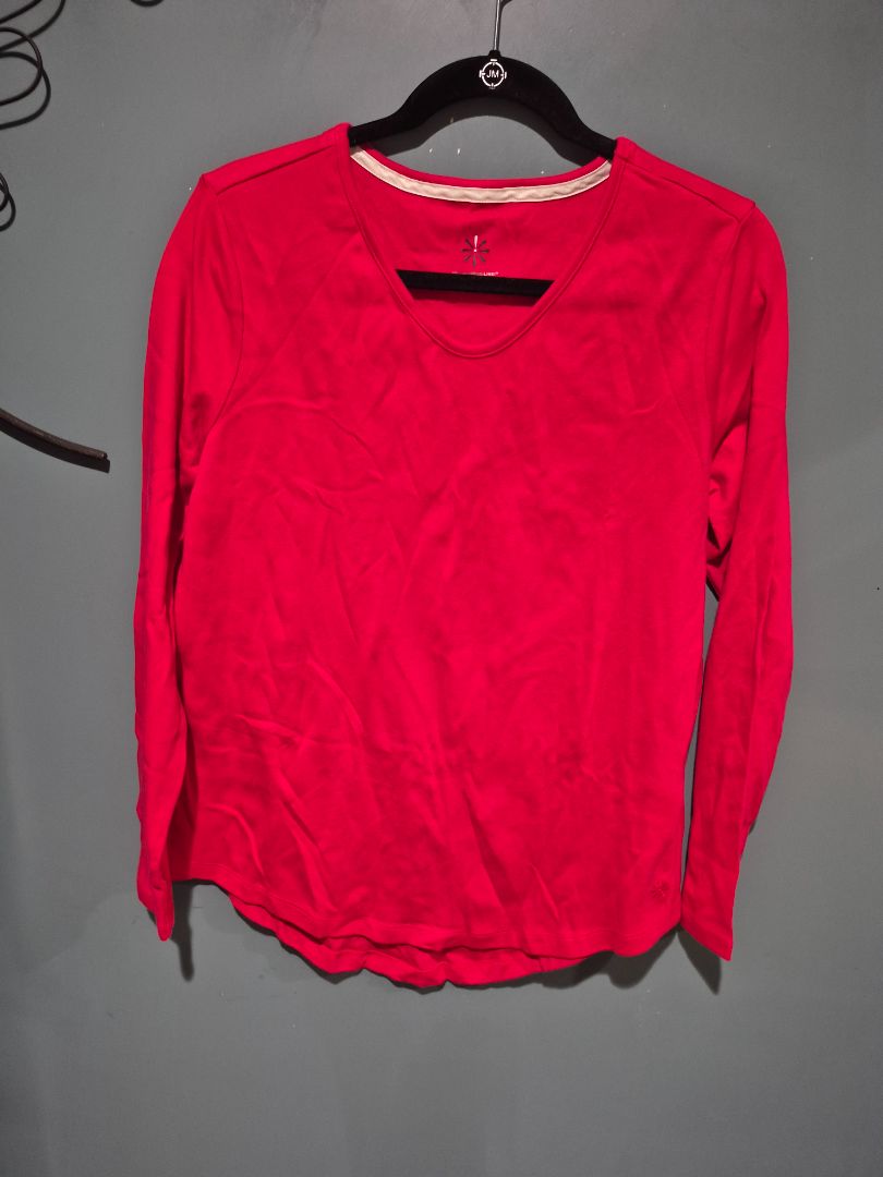 Red Isaac Mizrahi Long Sleeve Cotton Shirt, M