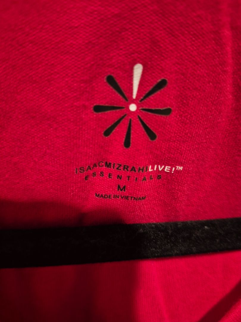 Red Isaac Mizrahi Long Sleeve Cotton Shirt, M