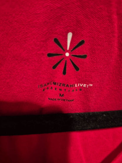 Red Isaac Mizrahi Long Sleeve Cotton Shirt, M