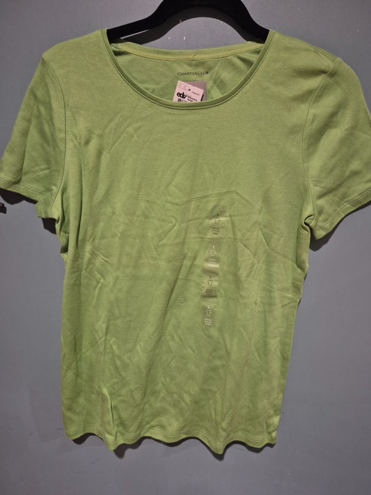 Green Charter Club Short Sleeved Cotton T-shirt, New w/Tags, L