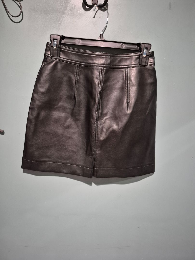 Black Wilfred Free Faux Leather Mini Skirt, 0
