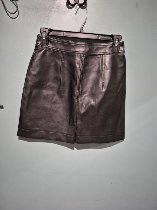 Black Wilfred Free Faux Leather Mini Skirt, 0
