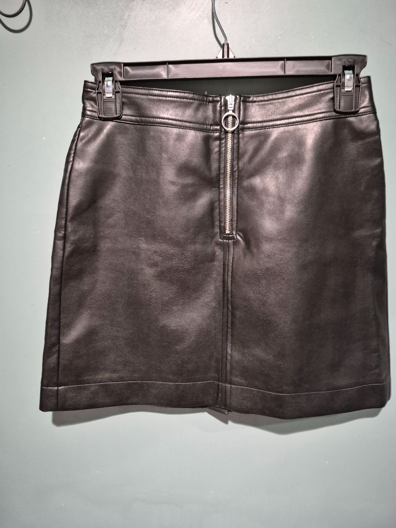 Black Wilfred Free Faux Leather Mini Skirt, 0