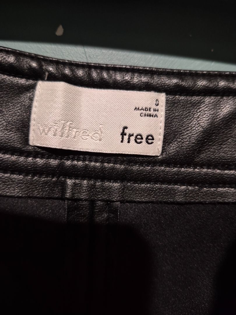 Black Wilfred Free Faux Leather Mini Skirt, 0