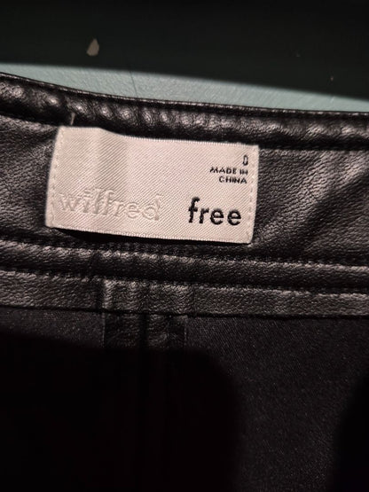 Black Wilfred Free Faux Leather Mini Skirt, 0