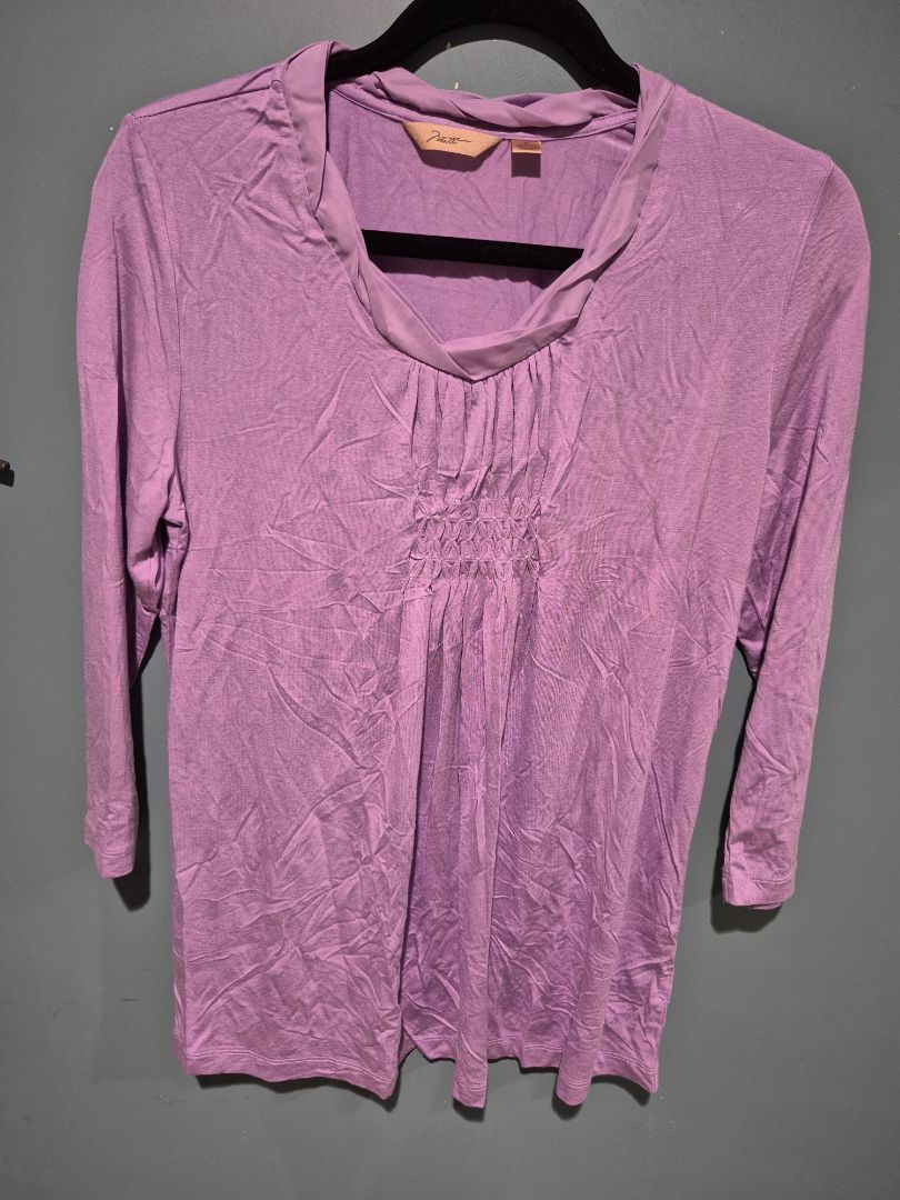 Lavender Motto 3/4 Sleeve Blouse, S