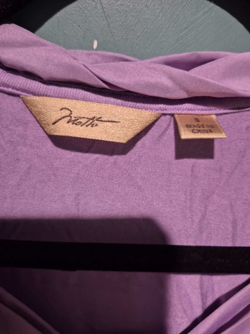 Lavender Motto 3/4 Sleeve Blouse, S